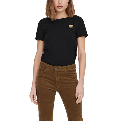 Only ONLKITA LIFE S/S LOGO TOP NOOS Black Cotton T-Shirt