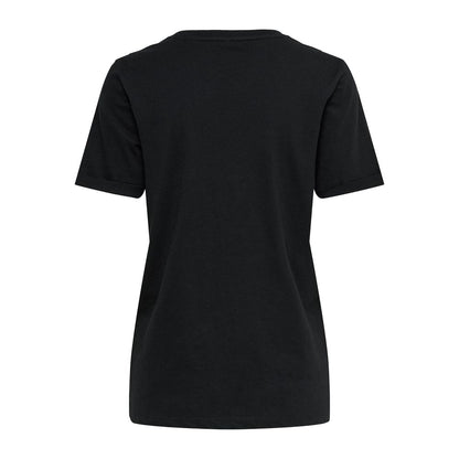 Only ONLKITA LIFE S/S LOGO TOP NOOS Black Cotton T-Shirt