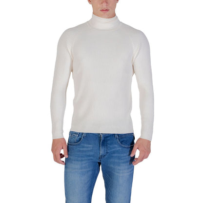 Antony Morato Cream Viscose Turtleneck Sweater