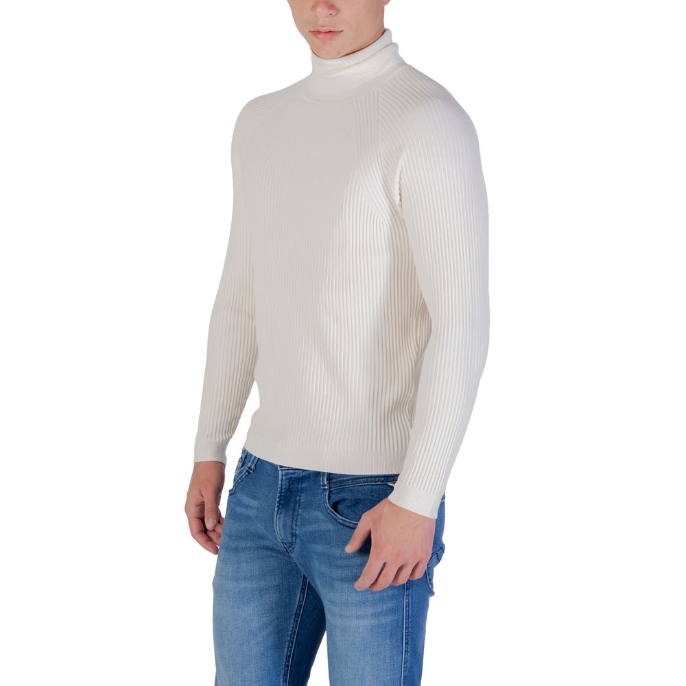 Antony Morato Cream Viscose Turtleneck Sweater