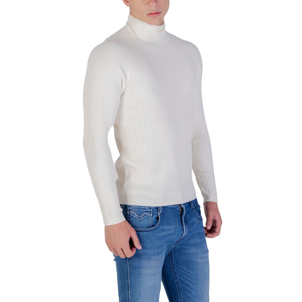 Antony Morato Cream Viscose Turtleneck Sweater