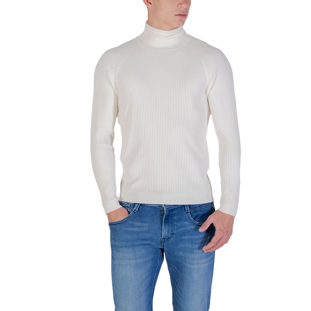 Antony Morato Cream Viscose Turtleneck Sweater