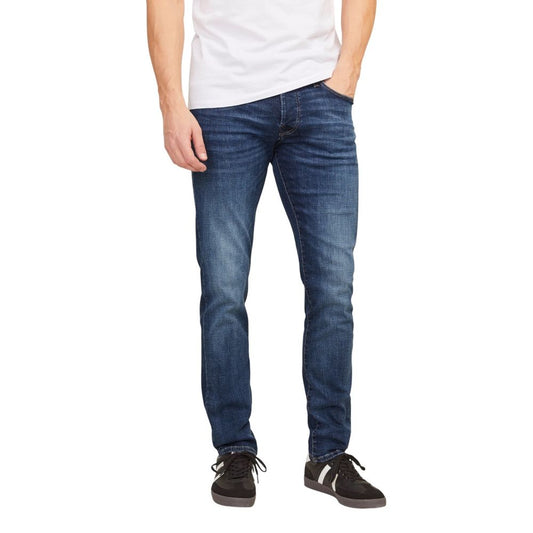 Jack & Jones Blue Cotton Relaxed Fit Jeans