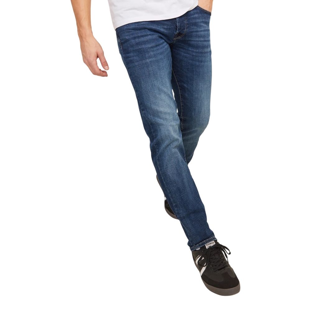 Jack & Jones Blue Cotton Relaxed Fit Jeans