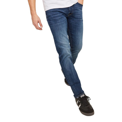 Jack & Jones Blue Cotton Relaxed Fit Jeans