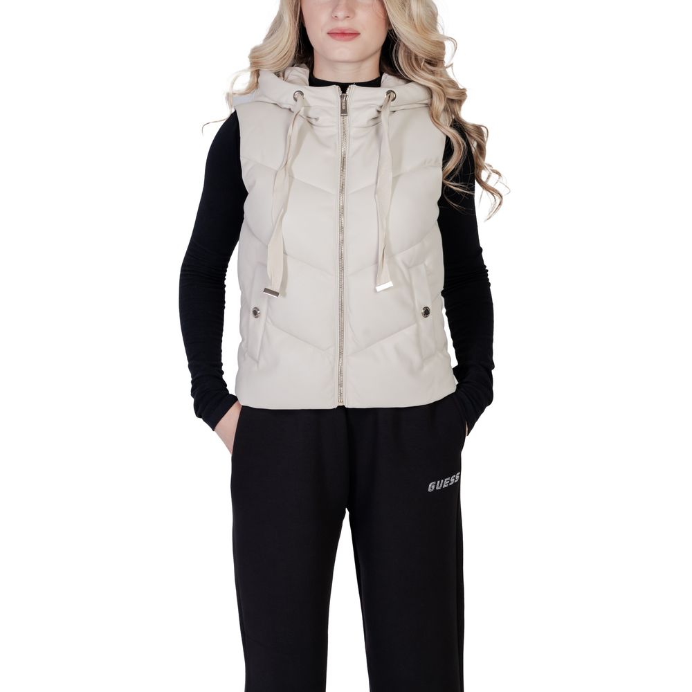Morgan De Toi Cream Polyethylene Sleeveless Jacket