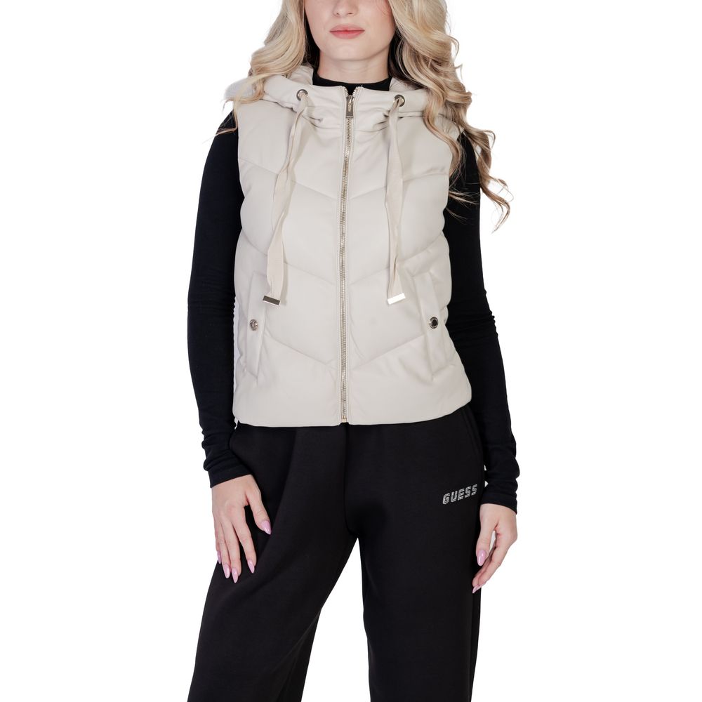 Morgan De Toi Cream Polyethylene Sleeveless Jacket