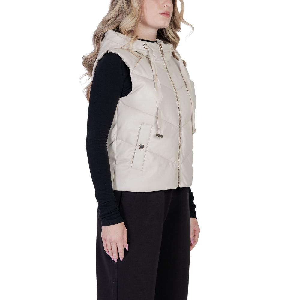 Morgan De Toi Cream Polyethylene Sleeveless Jacket