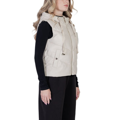 Morgan De Toi Cream Polyethylene Sleeveless Jacket