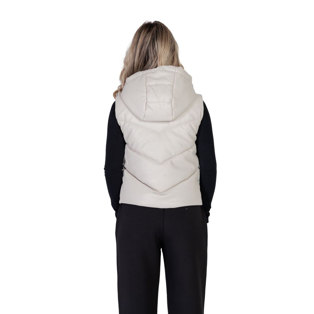 Morgan De Toi Cream Polyethylene Sleeveless Jacket