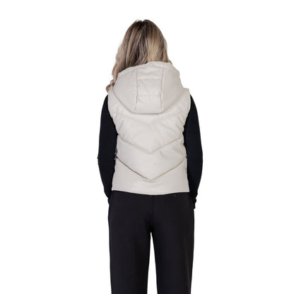 Morgan De Toi Cream Polyethylene Sleeveless Jacket
