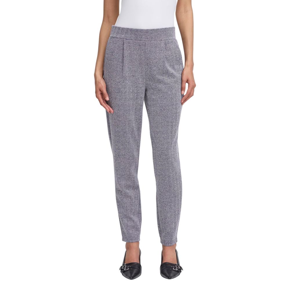 ICHI Blue Polyester Skinny Pants - IHKATE JACQUARD PA8