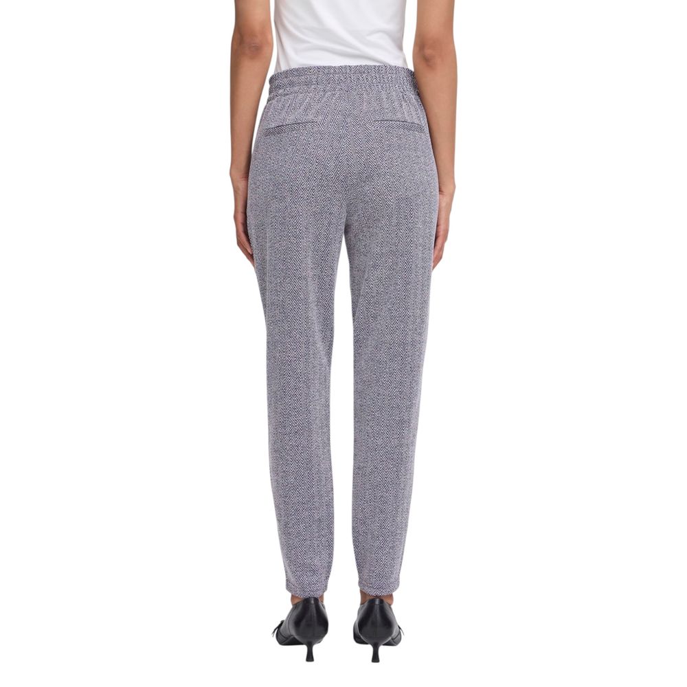 ICHI Blue Polyester Skinny Pants - IHKATE JACQUARD PA8