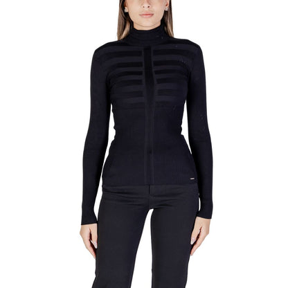 Morgan De Toi Black Viscose Turtleneck Sweater