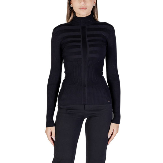 Morgan De Toi Black Viscose Turtleneck Sweater