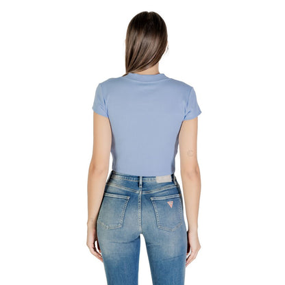 Calvin Klein Jeans Monogram Baby Tee in Blue Cotton