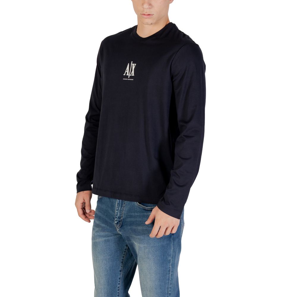 Armani Exchange Blue Cotton Long Sleeve T-Shirt for Men
