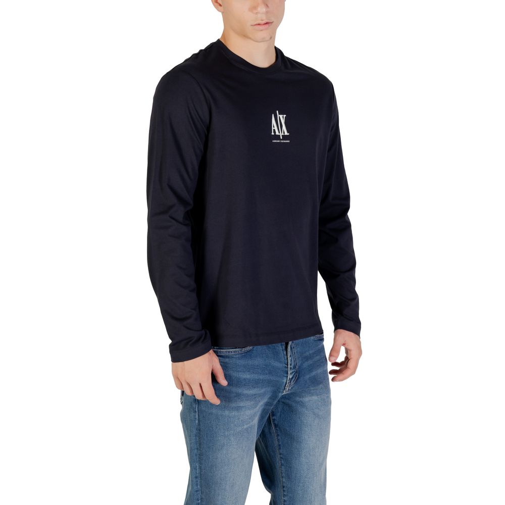 Armani Exchange Blue Cotton Long Sleeve T-Shirt for Men