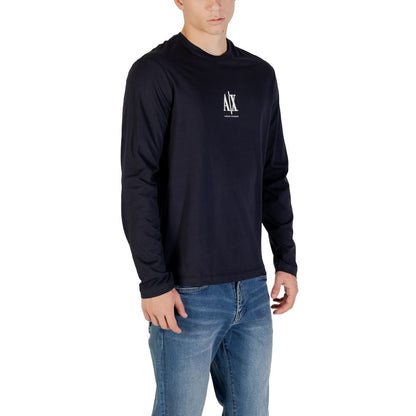 Armani Exchange Blue Cotton Long Sleeve T-Shirt for Men