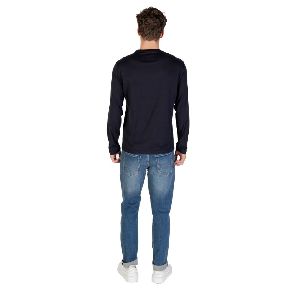 Armani Exchange Blue Cotton Long Sleeve T-Shirt for Men