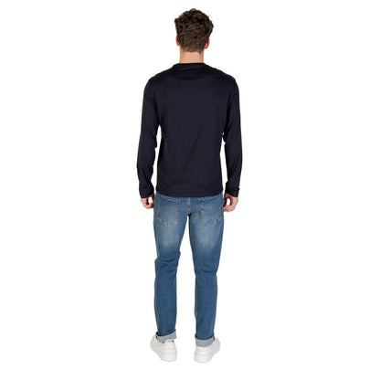 Armani Exchange Blue Cotton Long Sleeve T-Shirt for Men
