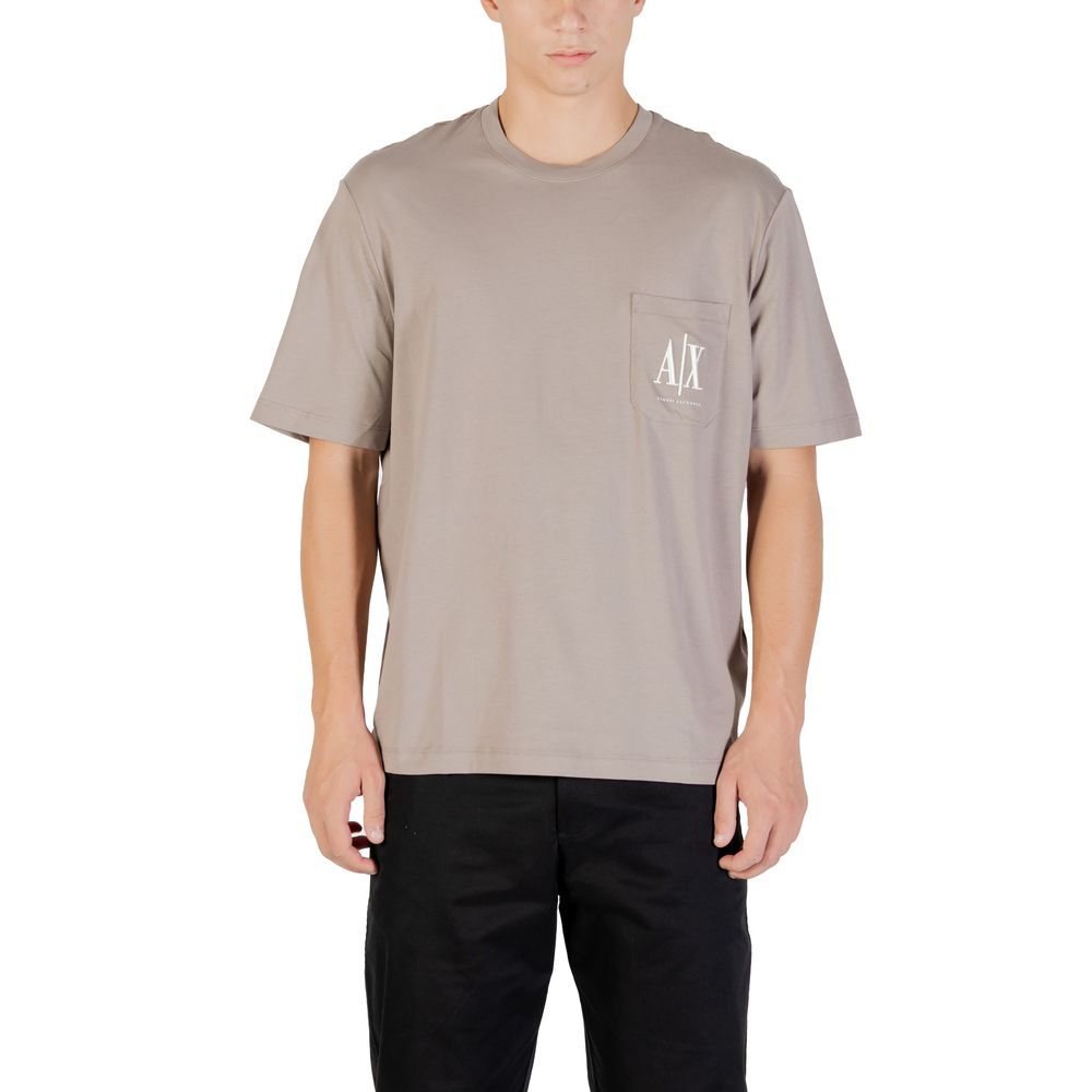 Armani Exchange Brown Cotton Sportswear T-Shirt