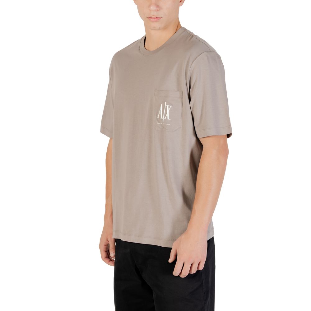 Armani Exchange Brown Cotton Sportswear T-Shirt