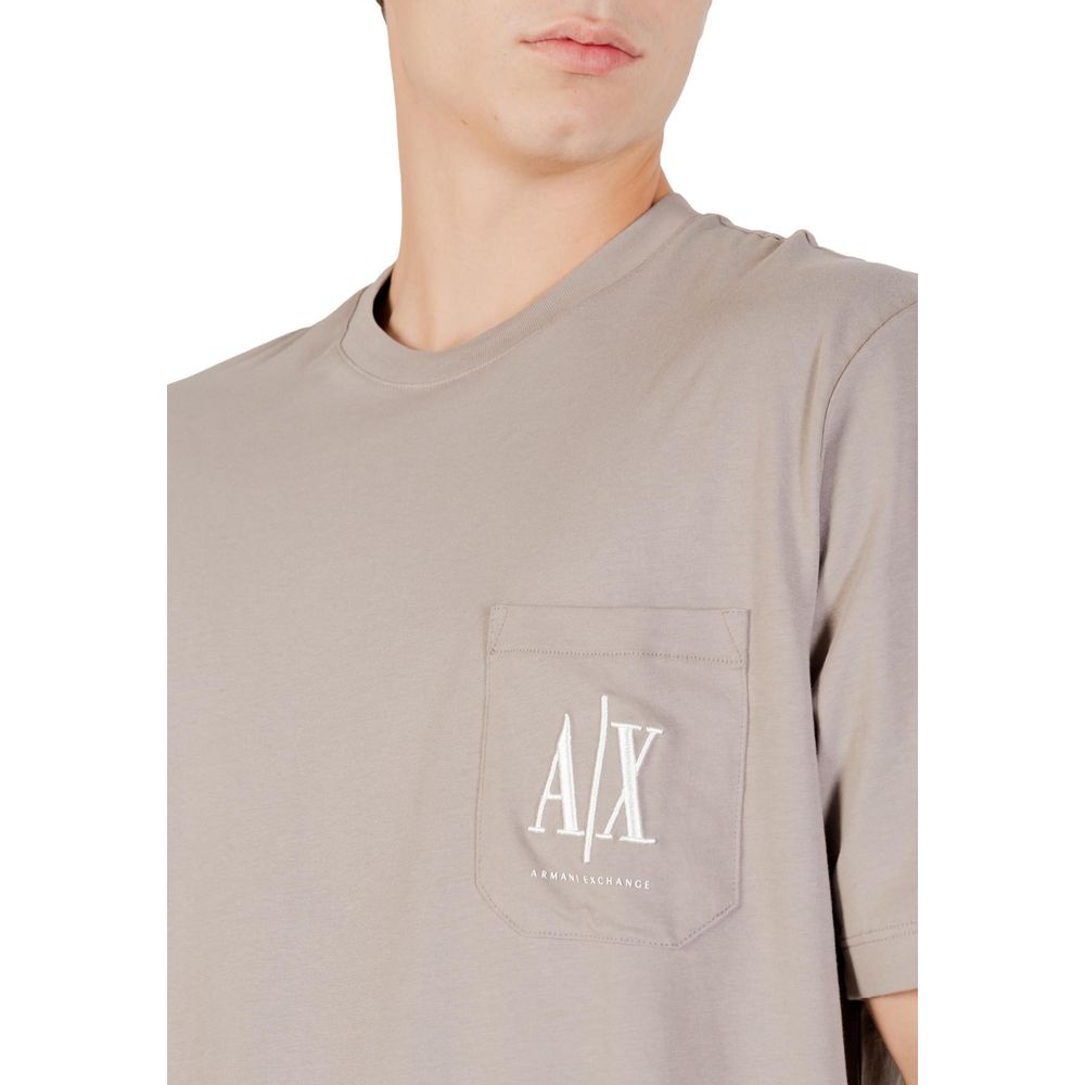 Armani Exchange Brown Cotton Sportswear T-Shirt