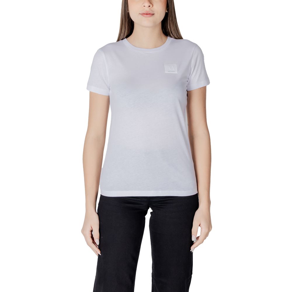 Armani Exchange White Cotton T-Shirt for Women