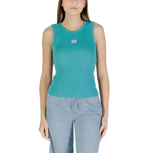 Calvin Klein Jeans Blue Cotton Top for Women
