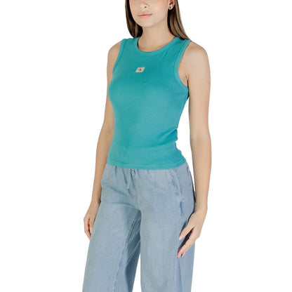 Calvin Klein Jeans Blue Cotton Top for Women