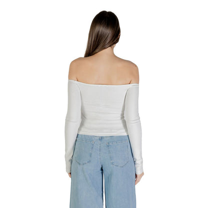 Tommy Hilfiger Jeans Cream Recycled Cotton Long Sleeve T-Shirt