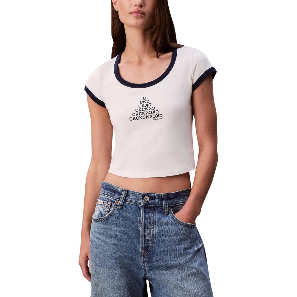 Calvin Klein Jeans Women's White Cotton Tank Top