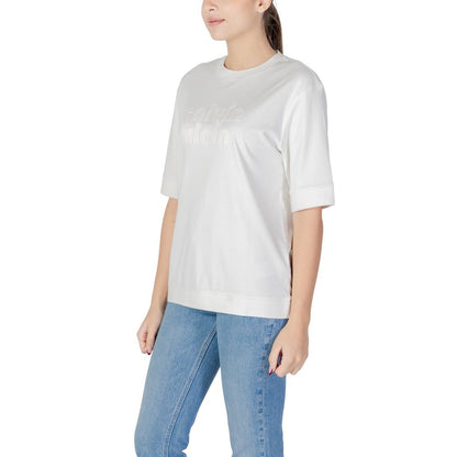 Calvin Klein Jeans White Cotton T-Shirt - OVERSIZED BOYFRIEND