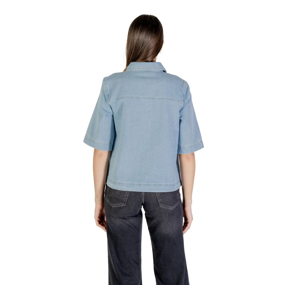 Only ONLBELLE S/S SHIRT DNM GUA NOOS - Light Blue Cotton Shirt