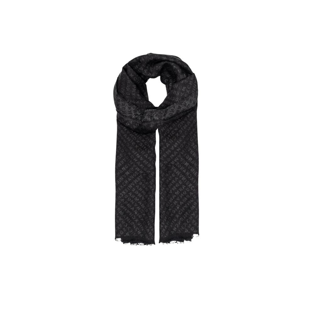 Armani Exchange Black Viscose Scarf for Men