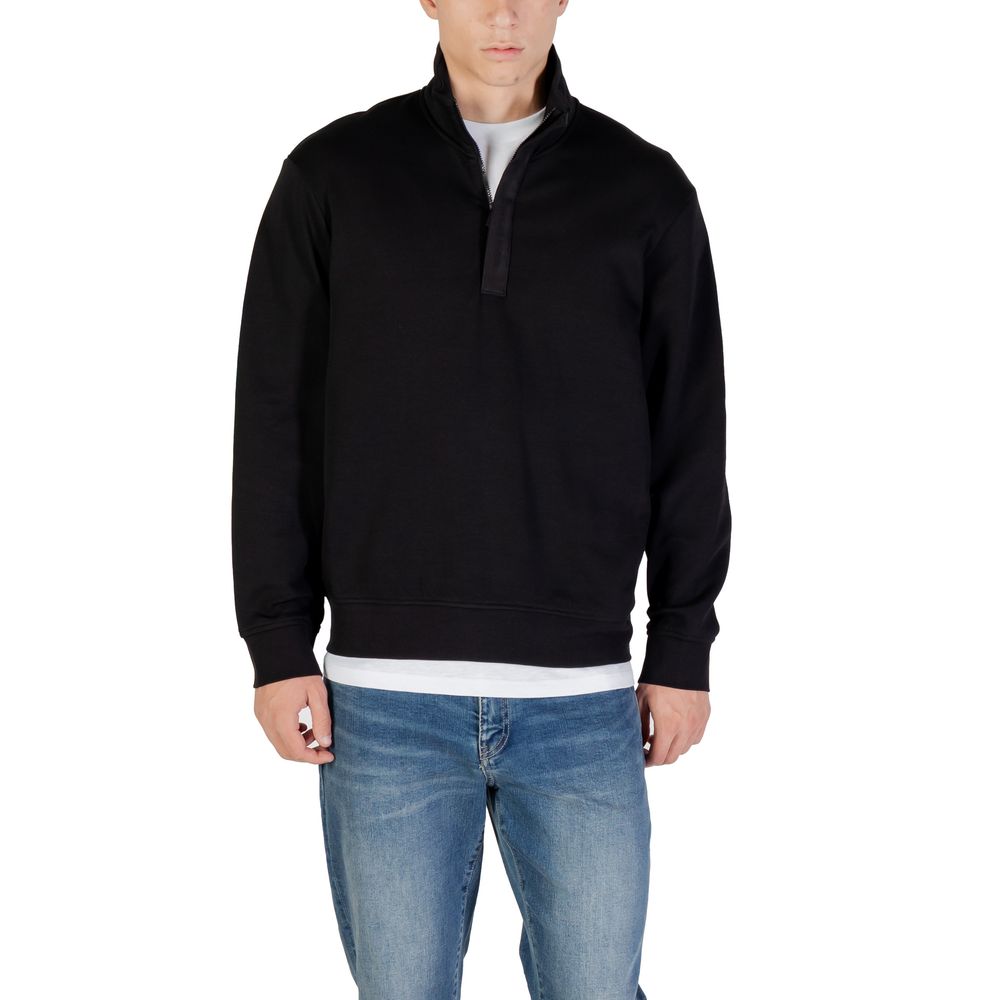 Armani Exchange Black Cotton Sweatshirt - Essential Urban Style