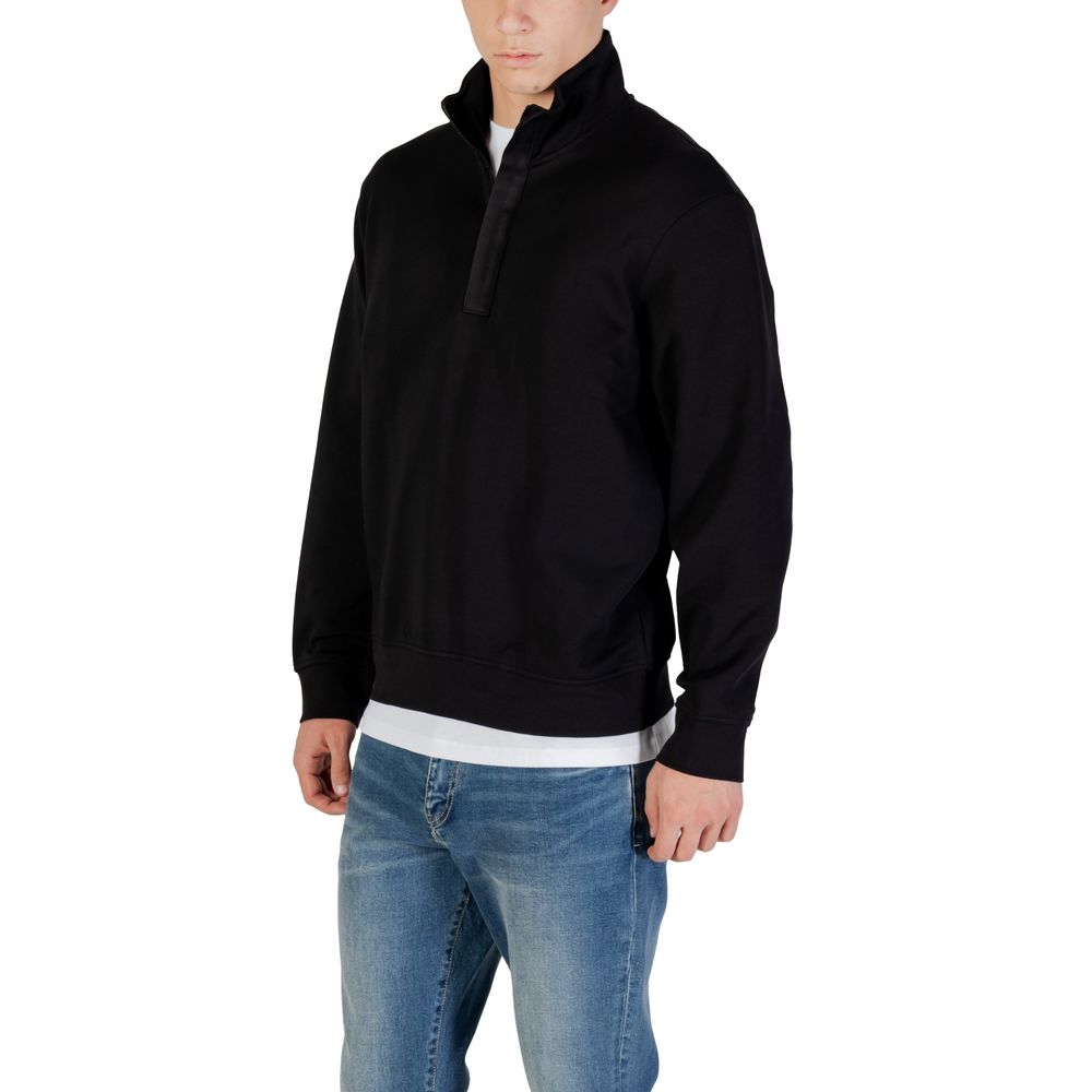Armani Exchange Black Cotton Sweatshirt - Essential Urban Style