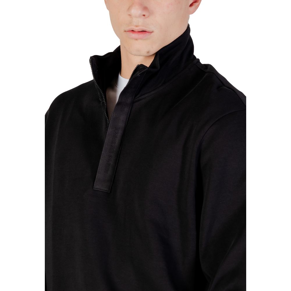 Armani Exchange Black Cotton Sweatshirt - Essential Urban Style