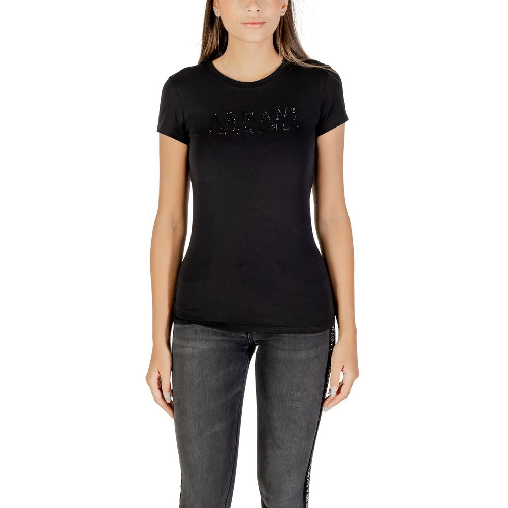 Armani Exchange Black Cotton T-Shirt for Women