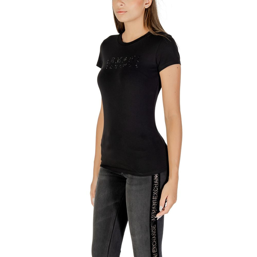 Armani Exchange Black Cotton T-Shirt for Women