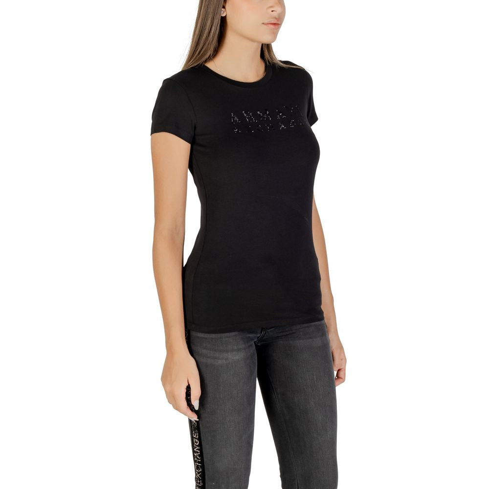 Armani Exchange Black Cotton T-Shirt for Women