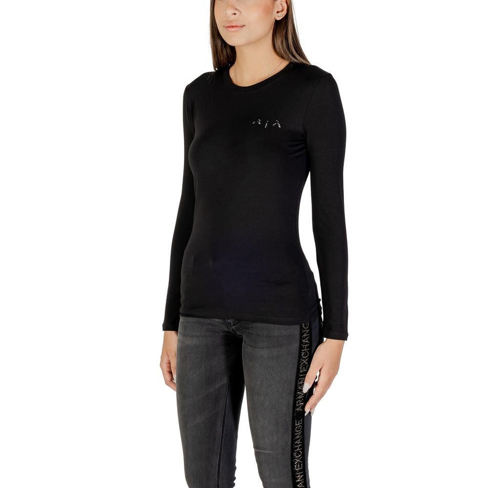 Armani Exchange Black Cotton T-Shirt for Women