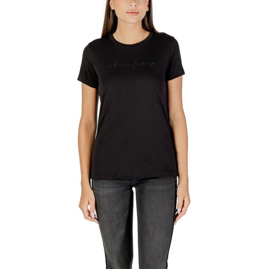 Armani Exchange Black Cotton T-Shirt for Women