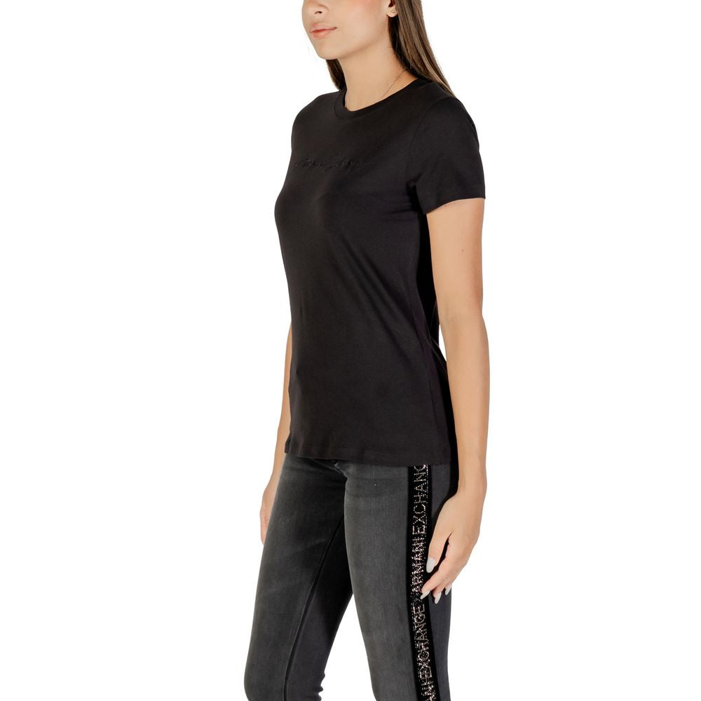Armani Exchange Black Cotton T-Shirt for Women