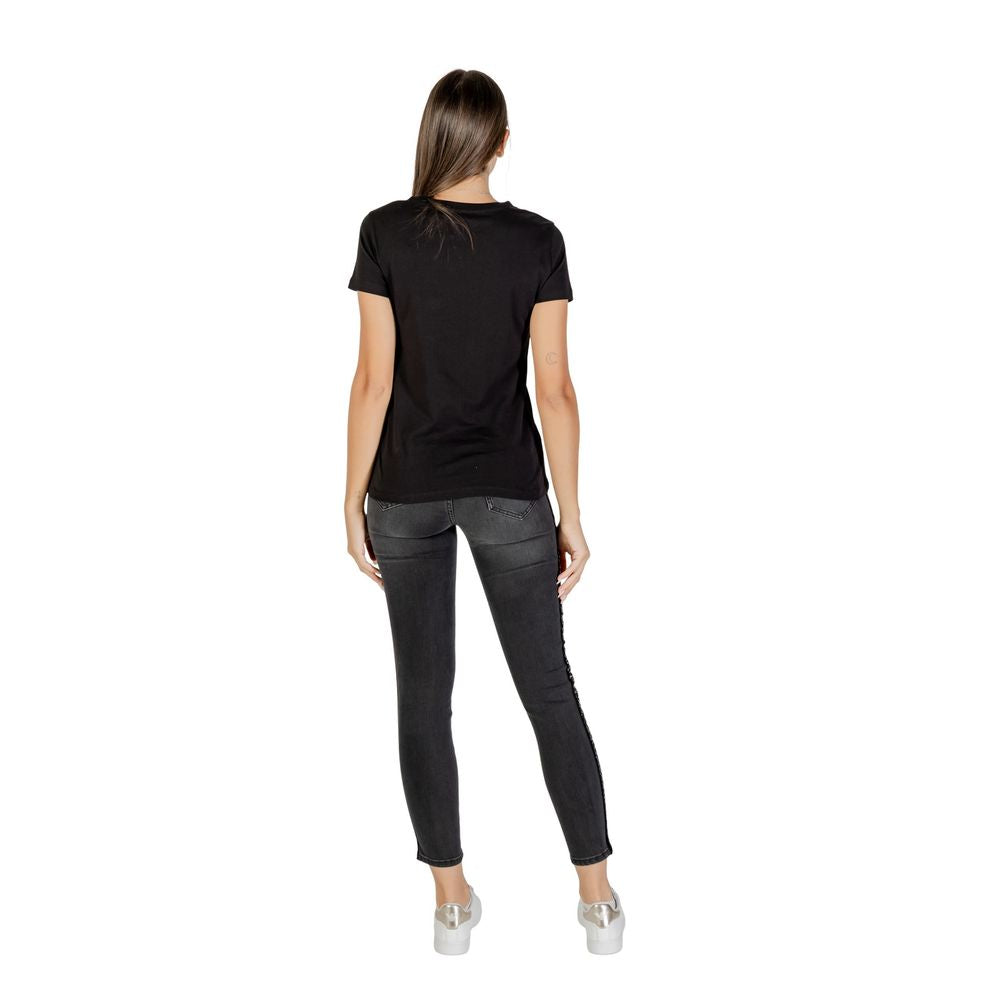Armani Exchange Black Cotton T-Shirt for Women