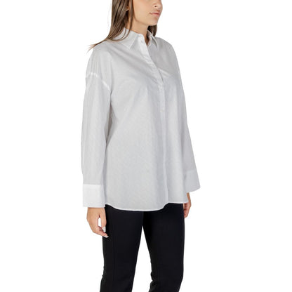 Armani Exchange White Cotton Blouse - Modern Elegance Meets Comfort