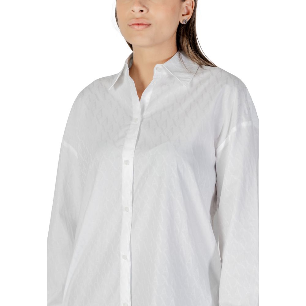 Armani Exchange White Cotton Blouse - Modern Elegance Meets Comfort