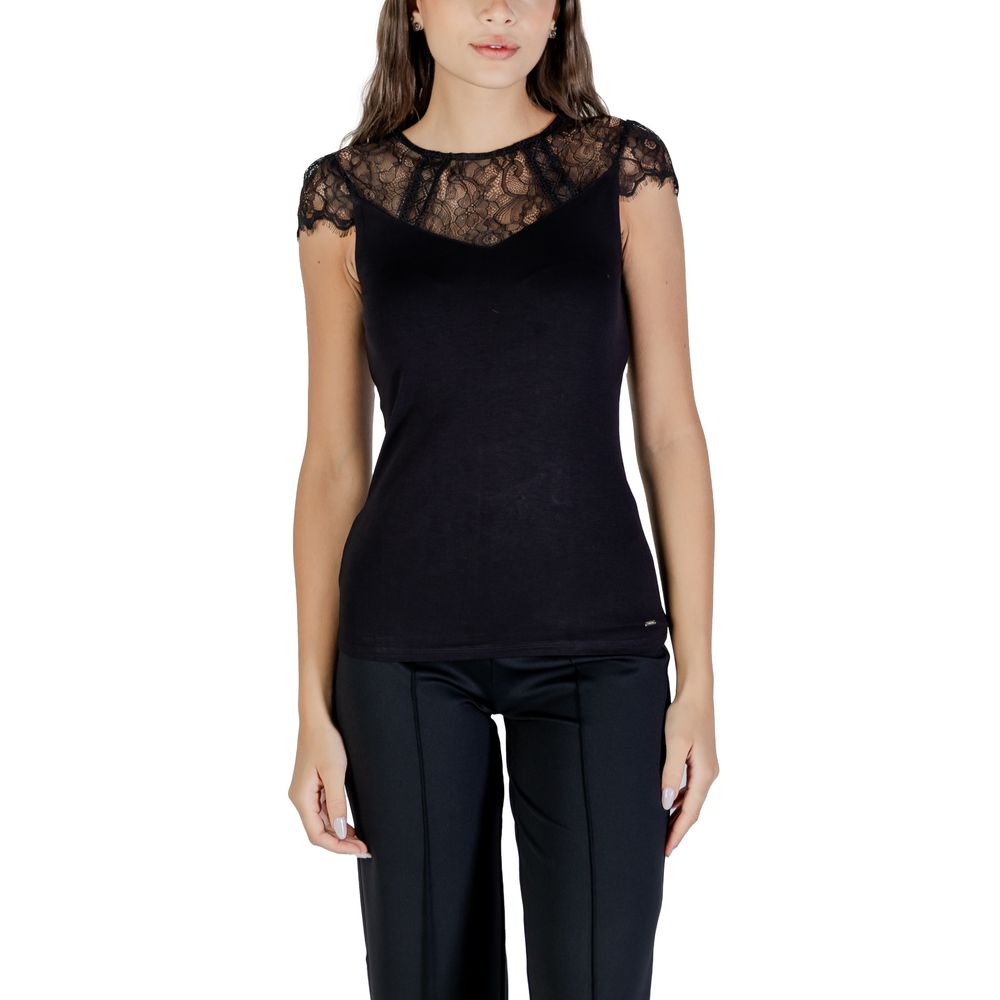 Morgan De Toi Black Viscose Blouse - Elegance and Comfort Redefined