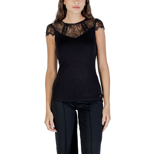Morgan De Toi Black Viscose Blouse - Elegance and Comfort Redefined